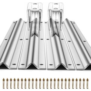 24 FT V-Track Galvanized Inverted V Track for Sliding Gate Rollers with Hardware Kit Heavy Duty Sliding Door Track Rail for Driveway Gate, Car Entry Door, Barn Doors and Outdoor Applications