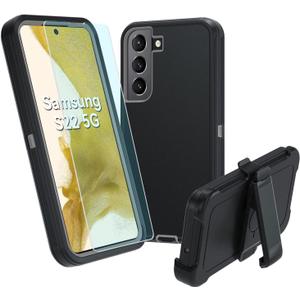 for Galaxy S22 5G case,Samsung S22 Heavy Duty case,[Military Grade Protective ],[Shockproof] [Dropproof] [Dust-Proof], Compatible with Samsung Galaxy S22 5G (Black/Gray)