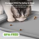 PETLIBRO Dog Food Mat, Safety Silicone Cat Food Mat for Feeder & Fountain, Waterproof Dog Bowl Mat, Raised Edge Spill Protection Floor, Cove Feeding Mat for AF005, AF103 Single Tray, 17.7"x12" (Grey)