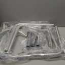 Vaunn Medical Deluxe Spa Shower Chair with Arms and Back, Bath Seat for Seniors, 350 lbs Max Weight, White With Light Gray Arms