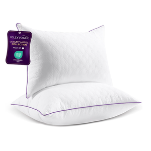 JOLLYVOGUE Pillows Queen Size Set of 2, Soft Supportive Bed Pillows with Super Soft Down Alternative Fill, Luxury Fluffy Hotel Quality for Side, Back, and Stomach Sleepers
