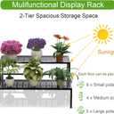 Metal Plant Stand Metal 2 Tier Potted Multiple Flower Pot Holder Plant Shelf Indoor Plants Multiple,Outdoor Heavy Duty Planter Display Shelving Unit for Patio Garden Corner Balcony Living Room(Black)