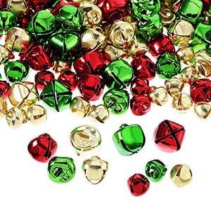 Pangda 288 Pieces Christmas Bells for Crafts Small DIY Colored Bells with Loud Sound Bulk for Christmas Home Festival Wedding Decorations Party Favors Supplies,3 Sizes and Colors