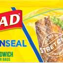 Glad Flex'N Seal Food Storage Plastic Bags, Sandwich, 100 Count, Pack of 4 
