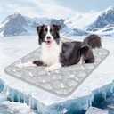 Rywell Dog Cooling Mat 2.0, Elegant Grey, 44"*32" Thick & Durable Cooling Mat for Extra Large Dogs, Extended Cooling with Waterproof & Color-Changing Arc-Chill Fiber (Q-Max>0.5), Ideal for Summer