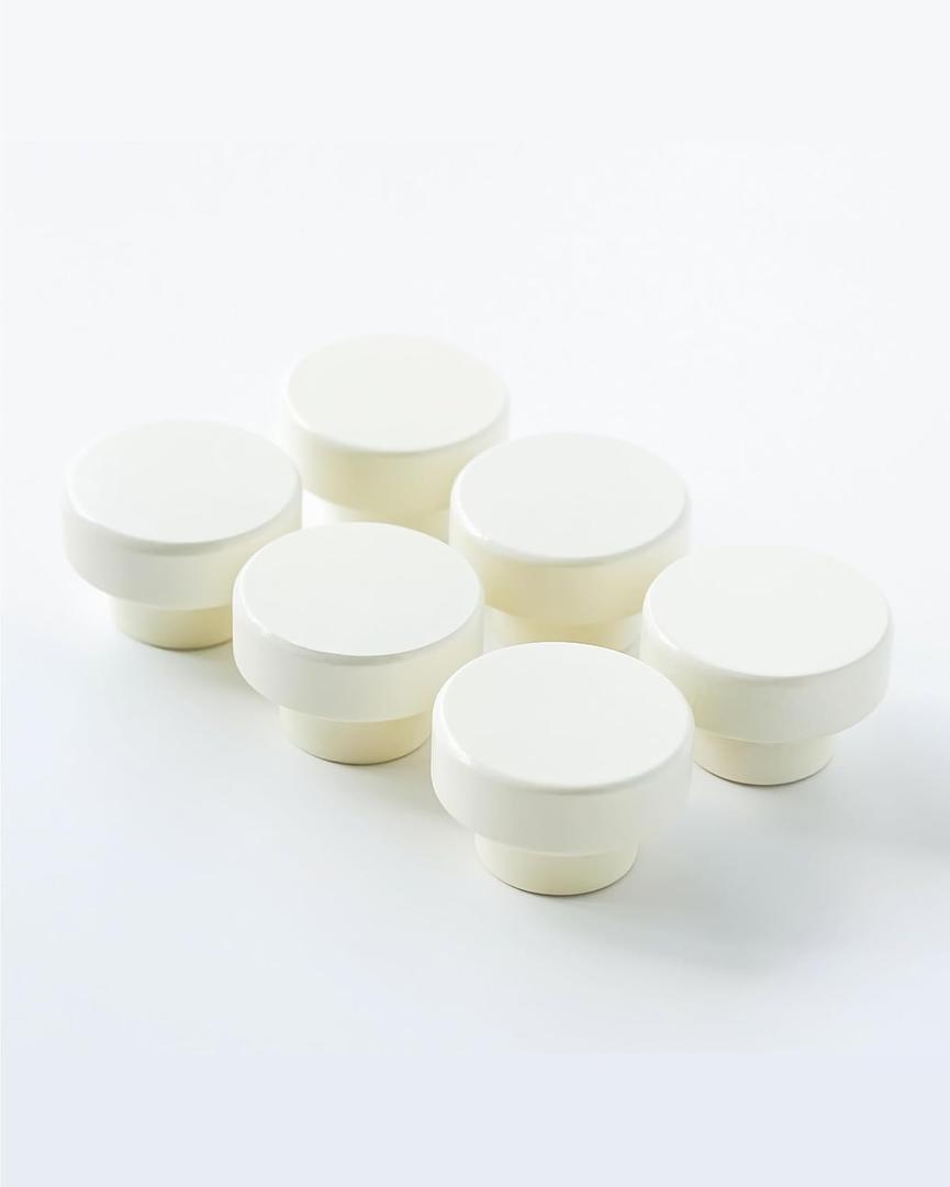 Elegant Westar Wooden Drawer Knobs  Modern Cabinet Hardware for Dressers, Kitchen Cabinets, Closets & Furniture  Premium Quality, Easy to Install  40mm / 1-9/16" (Pack of 6)