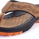 WHITIN Men's Flip Flops | Outdoor Thong Sandals | Arch Support | Slip Resistant (Orange)