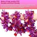 50 FT Valentines Day Garland Decor Red Pink Purple Heart Tinsel Garland Metallic Glitter Hanging Garlands Valentines Day Decorations for Tree Mantel Home Indoor Wedding Galentines Party Romantic Decor