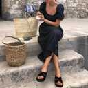 KuaiLu Womens Sandals Black Size 7