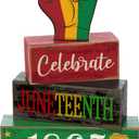 4 Pcs Juneteenth Table Decorations Juneteenth Tiered Tray Decor Rustic 1865 Freedom Wood Block Sign June 19th Table Centerpiece African American for Home Desktop Holiday Shelf Tabletop