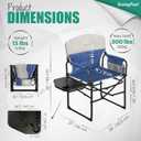 SUNNYFEEL Camping Directors Chair, Heavy Duty,Oversized Portable Folding Chair with Side Table, Pocket for Beach, Fishing,Trip,Picnic,Lawn,Concert Outdoor Foldable Camp Chairs, Large