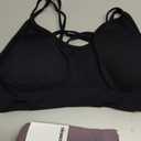 Women's Cross Back Sports Bra Padded Strappy Medium Support Yoga Bra for Workout Fitness 2 Pack, M