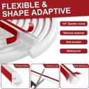 0.25" x 0.25" Slim Quarter Round Molding,10FT Self Adhesive Flexible Trim for Small Gaps, Countertop Wall Seam, Window Sill, Desk & Cabinet Edge, Peel and Stick Finishing Strip