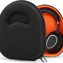 Geekria Shield Headphones Case for Lay Flat On-Ear Headphones, Replacement Hard Shell Travel Carrying Bag with Cable Storage, Compatible with Bose, Edifier, Grado and More Headsets (Black)
