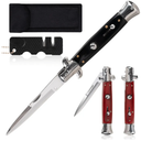 Fruit knife, outdoor pocket hunting knife, kitchen knife, suitable for camping, hunting, and kitchen use (includes sharpening tool) (Black)