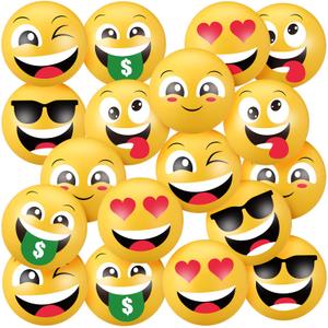 2 x Glimin 18 Pcs 12" Smile Inflatable Beach Balls for Kids Funny Face Pool Balls Toys Bulk Party Games and Swimming Adult Float Blow up Water Accessories for Birthday Summer Party Decorations