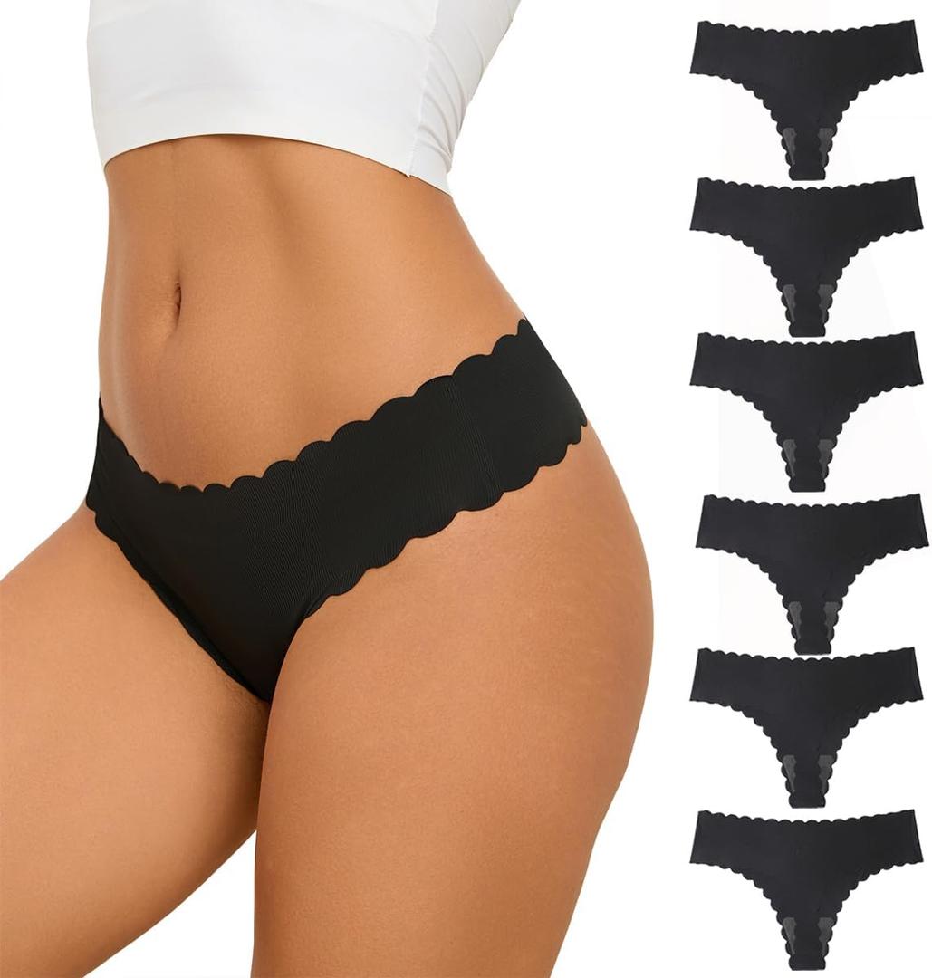 Aogda Thongs for Women Seamless Underwear Low Rise Panties Thong (Medium, P-6 Pack)