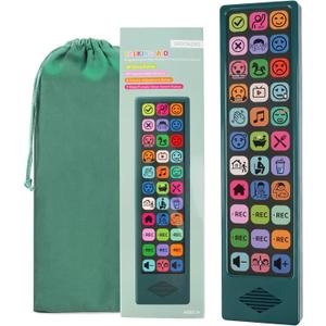 Skdtazrz AAC Device for Autism and Non Verbal Kids & Adults, 24 Pre-Installed Voice, 6 Record Buttons, Switchable Male/Female Voice, Communication Aid for Home & School