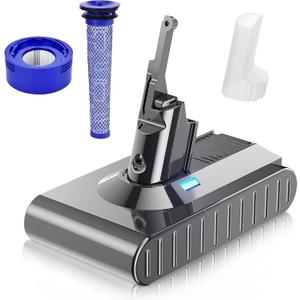 Bonacell 6000mAh 21.6V Replacement for Dyson V8 Li-ion Battery SV10 Compatible with Dyson Animal Battery Replacement Absolute Motorhead Fluffy SV10 Carbon Fiber Vacuum Cleaner