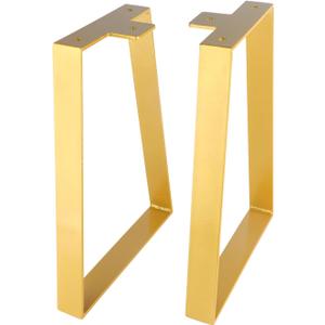 16 Inch Trapezoid Table Legs Gold, DIY Furniture Metal Legs for Coffee Table, Bench Stool Cabinet Furniture Feet - Set of 2