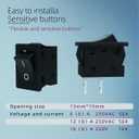 JD 2pcs Power Switch 6A 125V/250V AC Boat Rocker Switch ON/Off Switch 2Pins Toggle Switch with UL Certificate