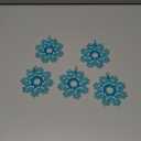 5 pcs Blue Glass and Acrylic Bead Sunflower Stretch Ring