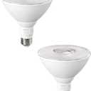 EDISHINE Flood Light Bulbs, PAR38 LED Outdoor Flood Light Bulbs, 120W Equivalent Dimmable Waterproof for Patio Yard Porch Driveway Garage, 5000K Daylight White 18W 1800LM E26 Base, 2 Pack, ETL Listed