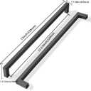 khtumeware 10 Pack 12-1/2 inch Center to Center Solid Black Cabinet Pulls Square Bar Drawer Handles Cabinet Handles Matte Black Drawer Pulls Kitchen Cabinet Hardware