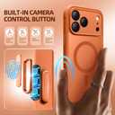 BERFY for iPhone 17 Pro Max Case, Compatible with MagSafe, Built-in Privacy Screen Protector, Camera Protection, Shockproof Full Body Phone Case 6.9", Translucent Cosmic Orange