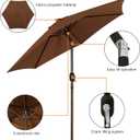 Blissun 7.5 ft Patio Umbrella, Yard Umbrella, Outdoor Market Umbrella with Push Button Tilt Crank, Brown