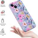 for iPhone 14 Plus Case Flower Creativity Pattern Design Soft Silicone Slim Shockproof Phone Cover for iPhone 14 Plus, 6.7 inch-Flower Purple