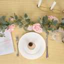 TELDRASSIL 4Pcs(26 FT) Artificial Rose Vine Fake Flower Garland Fake Silk Rose Hanging Vine for Wedding Party Background Arch Garden Background Decoration (Pink), 6.5 Ft/200 Cm