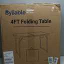 Byliable Folding Table 4 Foot Portable Heavy Duty Plastic Fold-in-Half Utility Table Small Indoor Outdoor Adjustable Height Folding with Carrying Handle, Camping and Party,White | Portable, Heavy Duty, Fold-in-Half, Indoor Outdoor, Adjustable Height, Folding