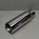 3 Inch Inlet Exhaust Tip - 3" Inlet 4" Outlet 12" Length - Bolt-on Silver Polished - Stainless Steel Rolled Edge Exhaust Tips
