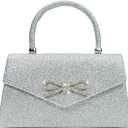 Trisapu Womens Evening Bag Sparkly Bow Clutch Purse Wedding Party Purses Glitter Rhinestone Cocktail Prom Handbags
