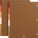 Mr. Pen- 3 Ring Binder Dividers with Tabs, 2 Sets, 6 Pack/Set, Letter Size, Vintage Colors, Plastic 6 Tab Dividers for 3 Ring Binder with 12 pcs Labels