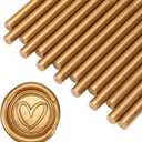 Yoption 15 Pieces Antique Gold Glue Gun Sealing Wax Sticks for Wax Seal Stamp, Great for Wedding Invitations, Envelopes, Cards, Christmas Gift Ideas, Wine Packages (Antique Gold)