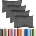 King Pillow Cases Set of 4 - Ultra Soft Hotel Quality Pillowcase Covers - Comfy, Cozy & Wrinkle Free - Shrinkage, Stain and Fade Resistant - Machine Washable Pillow Protectors - 4 Piece Set - Charcoal