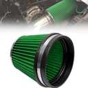RYANSTAR RACING 152mm 6" High Flow Round Tapered Cone Closed-Top Washable Clamp-On Dry Air Filter short 155mm tall Green
