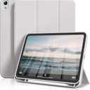 Case for iPad (A16) 11th Generation 11 Inch 2025 & iPad 10th Generation 10.9 Inch 2022 with Pencil Holder,Smart Slim Tri-fold Stand Cover Soft TPU Back,Support Touch ID & Auto Wake/Sleep (Gray)
