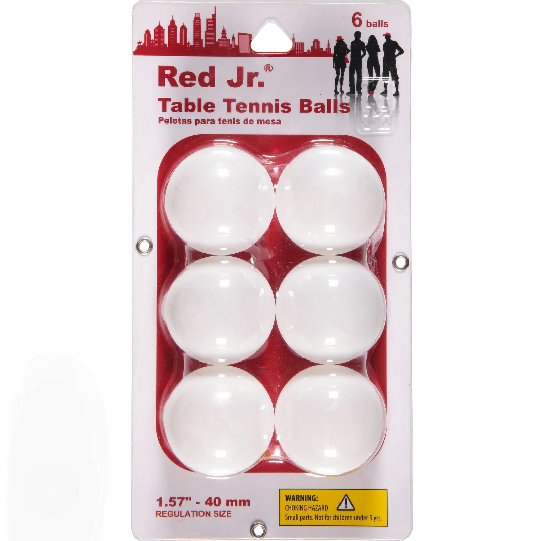 Red Jr. Table Tennis Balls 6 Pk
