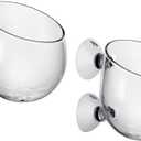 DS. DISTINCTIVE STYLE Aquatic Plant Cups 2 Pieces Crystal Glass Plant Pot with 2 Suction Cups for Aquarium Decoration