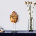 RattanView Mask Display Stand Holder for African and Tribal Mask Artifacts Statues Sculpture Figurine for Displays, Shows and Art Exhibits (4.72 x 4.72 x 12.6 Inch)