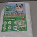 Pet Soft Disposable Cat Diapers - Diaper for Female & Male Cats, Puppy Doggie Diapers for Female Dogs with Adjustable Foam Tail Hole, Small (24Pcs, GN Flowers)