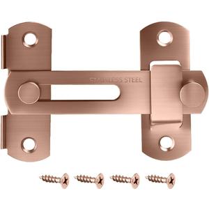YDAJIURI 4 in Flip Sliding Barn Door Lock, Heavy Duty Gate Latch for Privacy  Copper Finish  for Sliding Doors, Cabinets, Fences  1 Pack