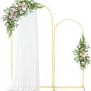 ECOLOVI Set of 2 Gold Metal Wedding Arch Backdrop Stand (7.2FT and 6FT), Balloon Arched Frame Backdrop Stand for Parties, Wedding Birthday Baby Shower Graduation Holiday Ceremony Supplies Decor