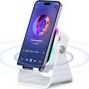 Wireless Induction Speaker - 5 in1 Bluetooth Speaker Phone Stand with Colorful Ambient Light 360° Rotation Compatible with iPhone Android iPad Samsung Galaxy- Unique Birthday Gift for Men Women Adults
