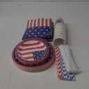 243Pcs 4th of july Decorations - Serve 30 - American Flag Patriotic Party Supplies Set Tablecloth Napkins Plates Cups Red White Blue Spoons Knife Forks Banner Straws Independence Day Party Tableware