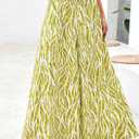 PRETTYGARDEN Women's 2025 Summer Flowy Wide Leg Palazzo Pants Dressy Casual Elastic High Waisted Pockets Boho Beach Trousers (Floral White Green,Small) (S)