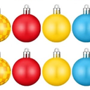 Syhood 12 Pcs 1.2'' Mini Cartoon Story Christmas Ball Ornaments Christmas Plastic Shatterproof Glitter Ball Red Yellow Blue Hanging Decorations for Xmas Tree Wreath Garland Home Indoor Party Decor